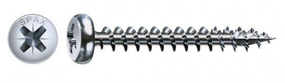 SPAX vrut 5x25 půlkulatá hlava PZ, W, 4C