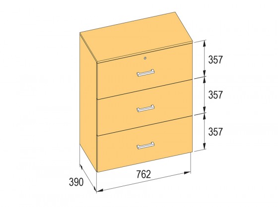 K-BBP kartotéka typ R3 pro vnitřní šířku 762/390 mm výška 1076mm s tlumením