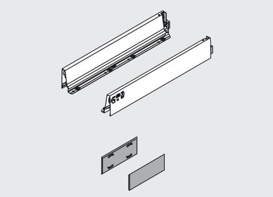 BLUM 378M6502SA Antaro, bočnice M 650mm, bílá, sada