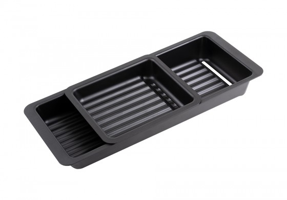 AGOFORM Odkapávače 2ks na nádobí do dřezu 440x185mm a 205x183mm černá