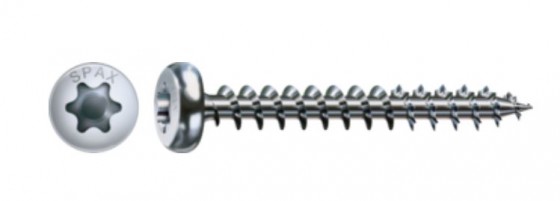 SPAX vrut 3x20 půlkulatá hlava TXS, W, 4C