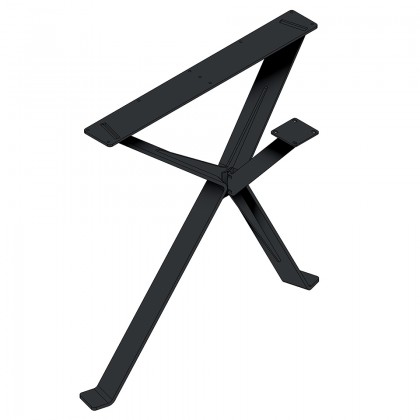 MILADESIGN EX 72080 zkosená stolová podnož krajní stříbrná 720 mm