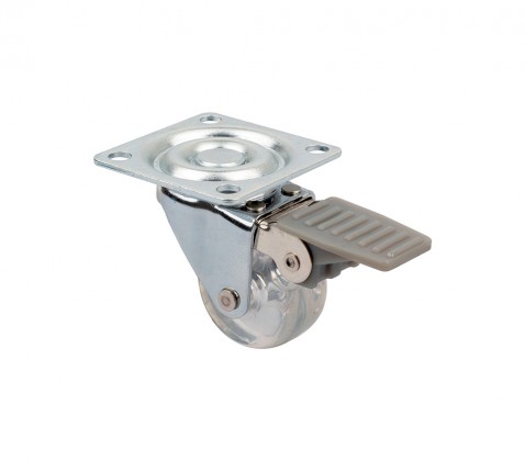StrongCastors kolečko TOP-E průměr 35mm transparentní tmavá s brzdou