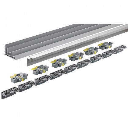 HETTICH 9278672 TopLine XL horní a spodní vedení s příchyty 2300mm stříbrná elox