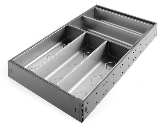 StrongMax příborník, sada 276/500mm, misky 5x264mm, šedá
