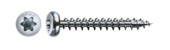 SPAX vrut 6x80 půlkulatá hlava TXS,W,4C,