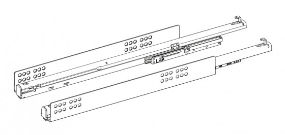 K-HETTICH Atira vnitřní zásuvka 144, 520mm/30kg, relingy, bílá, SiSy