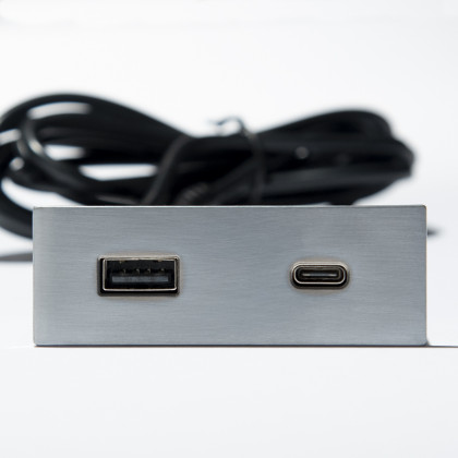 VersaPick nabíječka, 1x USB A/C, obdélník, nerez