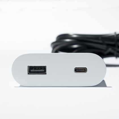 VersaPick nabíječka, 1x USB A/C, ovál, bílá mat RAL 9003