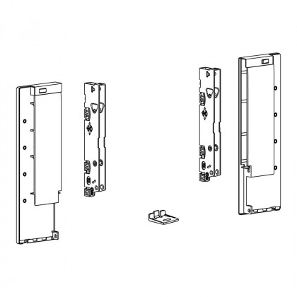 HETTICH 9257657 AvanTech YOU spojky čela vnitřní zásuvky 187, sklo/sklo,stříbrná