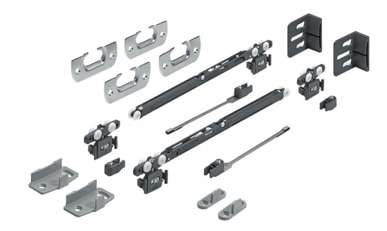 HETTICH 9134311 SysLine S posuvné dveře sada pro 2 křídla, tlumení při zavírání
