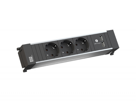 BACHMANN 916.173 zásuvková jednotka 3x 230V schuko + USB A 15W