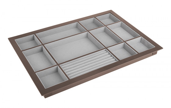 StrongWire organizér na šperky, s rámem a tlumeným výsuvem, 700mm, hnědý