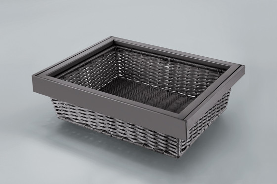 StrongWire proutěný koš, s rámem a tlumeným výsuvem, 900mm, hnědý
