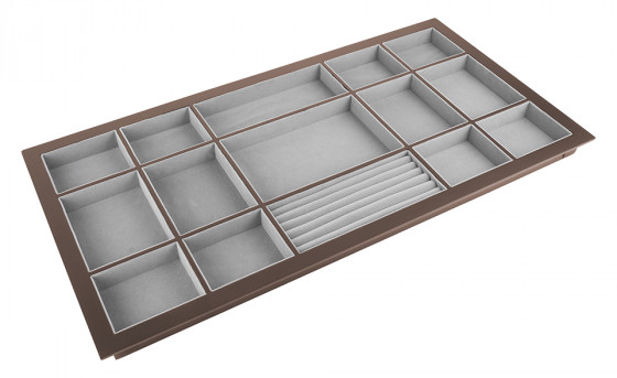StrongWire organizér na šperky, s rámem a tlumeným výsuvem, 900mm, hnědý