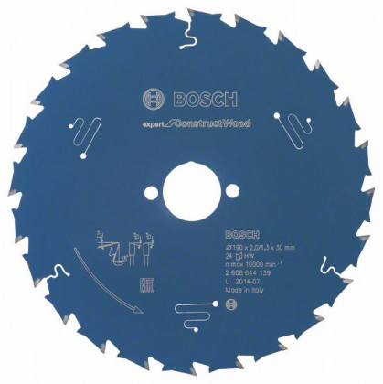 BOSCH 2608644139 Pilový kotouč Expert for Construct Wood 190 x 30 x 2,0 mm, 24