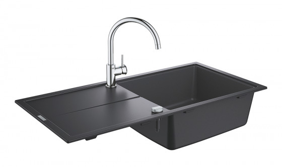 GROHE 31885AP0 Set K400 dřez granit černá + Bauclassic chrom
