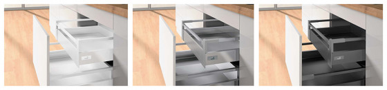K-HETTICH Atira vnitřní zásuvka 144, 620mm/50kg, relingy, stříbrná, PTO