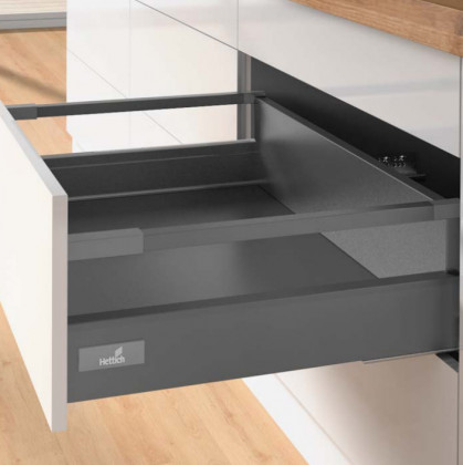K-HETTICH Atira zásuvka 144, 520mm/50kg, relingy, antracit, PTO