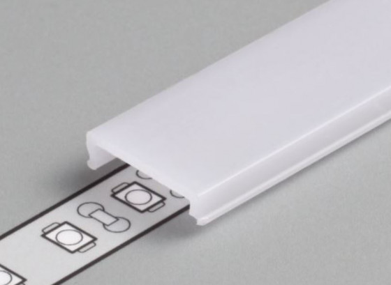 StrongLumio krycí lišta C k LED profilům naklapávací, 3000mm mléčná