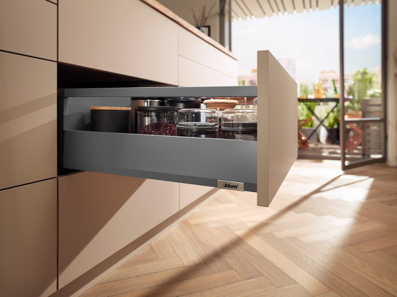 BLUM sada Merivobox, zásuvka E reling, 450mm/40kg, tmavě šedá OG