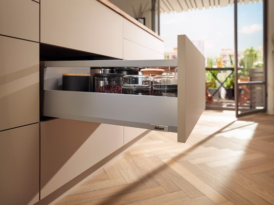 BLUM sada Merivobox, zásuvka E reling, 450mm/40kg, světle šedá IG