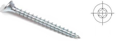 StrongFix Vrut TX 3x35 zápustná hlava zinek bílý T10