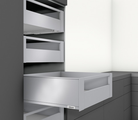 K-BLUM Legrabox, zásuvka C pure 270mm/40kg, Blumotion/TOB, černá, vnitř., reling