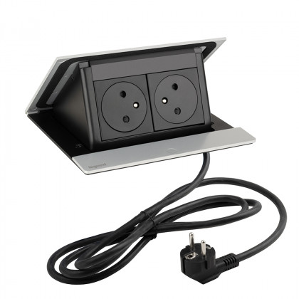 LEGRAND elektrická zásuvka PopUp, 2x 230V FR, eloxovaný hliník