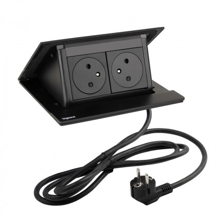 LEGRAND elektrická zásuvka PopUp, 2x 230V FR, černá matná