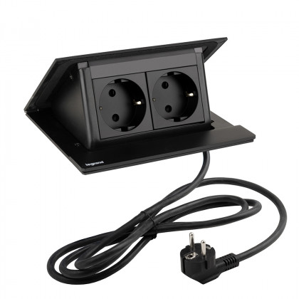 LEGRAND elektrická zásuvka PopUp, 2x 230V, Schuko, černá matná