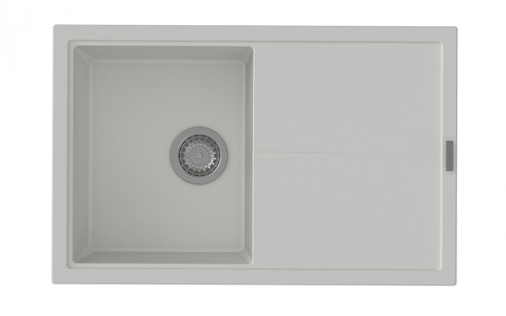 StrongSinks S3 Dřez granit Labe 780 780x500mm s odkapem bílá