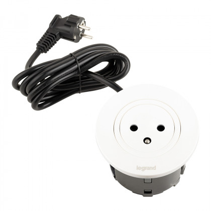 LEGRAND Disq60 elektrická zásuvka zapuštěná 1x230V Francouzská + 2m kabel, bílá