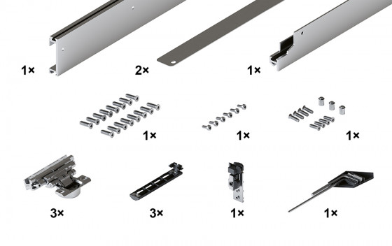 HAWA 30994 Concepta III 25 do pouzdra základní sada levá, výška 1200 - 2200mm