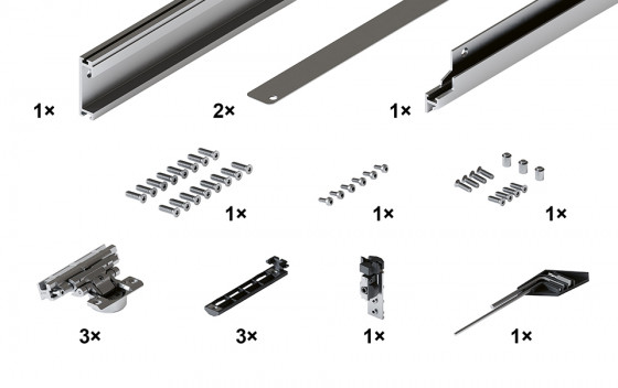 HAWA 30995 Concepta III 25 do pouzdra základní sada pravá, výška 1200 - 2200mm