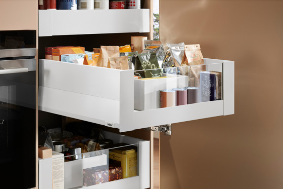 K-BLUM Merivobox, zásuvka E boxcap 500mm/70kg, bílá, vnitřní, sklo