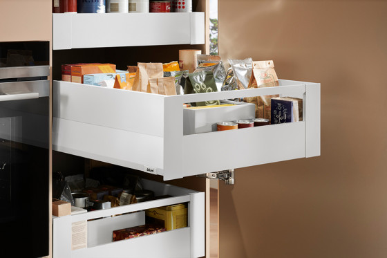 K-BLUM Merivobox, zásuvka E boxcap 500mm/40kg, bílá, vnitřní, reling