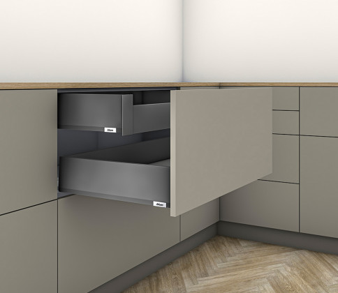 K-BLUM Merivobox, zásuvka K 400mm/40kg, tmavě šedá OG, vnitřní