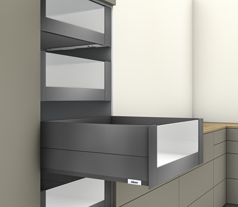K-BLUM Merivobox, zásuvka E boxcap 500mm/70kg, tmavě šedá OG, vnitřní, sklo