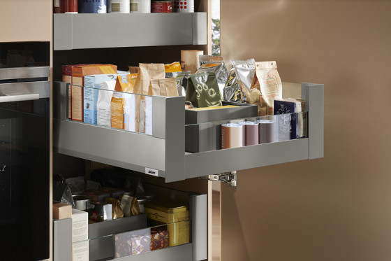 K-BLUM Merivobox, zásuvka E boxcover 400mm/40kg, světle šedá IG, vnitřní, sklo