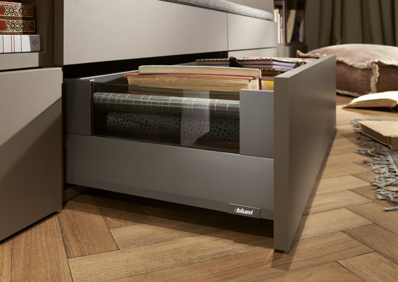 K-BLUM Merivobox, zásuvka E boxcover 400mm/40kg, tmavě šedá OG, Inserta