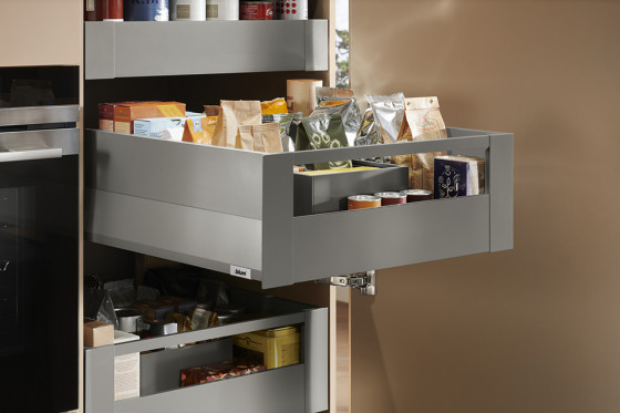 K-BLUM Merivobox, zásuvka E boxcap 270mm/40kg, světle šedá IG, vnitřní, reling