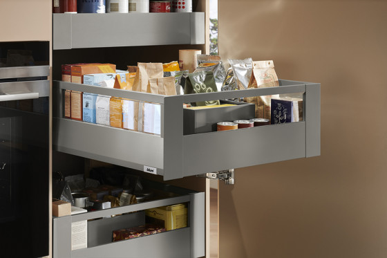 K-BLUM Merivobox, zásuvka E reling 450mm/40kg, světle šedá IG, vnitřní, reling
