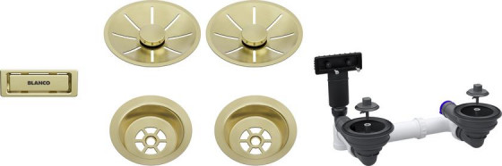 BLANCO 207439 Příslušenství odtoková sada 2x3,5 InFino Satin Gold