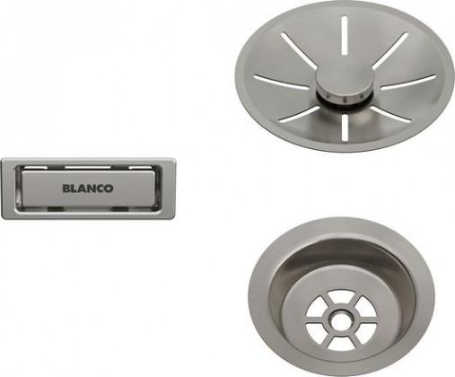 BLANCO 207406 Příslušenství odtoková sada s přepadem jednodřez Satin Platinum