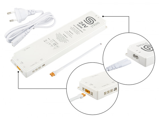 StrongLumio napájecí zdroj 24V - 100W (8x mini konektor + 1x 3PIN konektor)