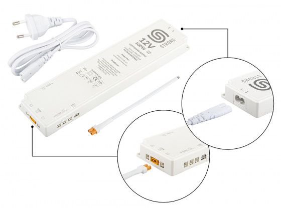 StrongLumio napájecí zdroj 12V - 100W (8x mini konektor + 1x 3PIN konektor)