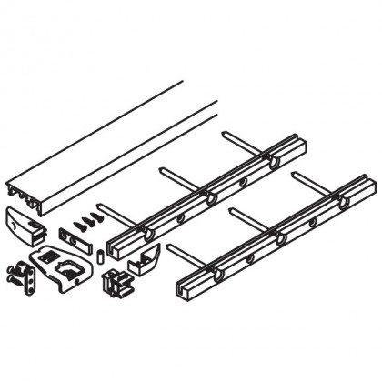 HAWA 25480 Folding Concepta 25 do pouzdra spodní profil 2000mm černá elox