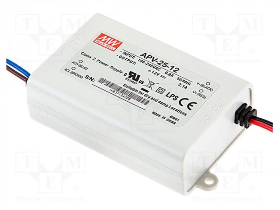 Napájecí zdroj MEAN WELL APV-25-12, 12V, 25W, IP42