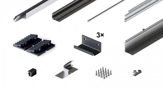 HAWA 31514 Folding Concepta III 20/25 do pouzdra sada vedení 2 křídla stříbrná L